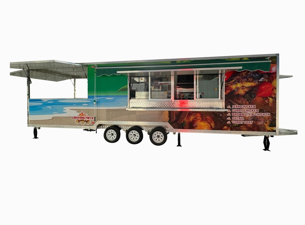 8m (26ft) Square Shape Food Trailer With Porch
