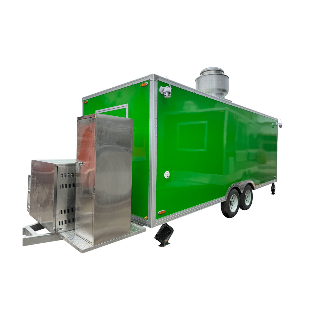 5.5m (18ft) Green food trailer