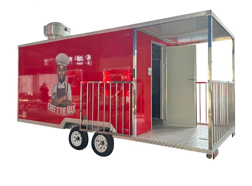 5.5m (18ft) Square Shape Food Trailer With Porch