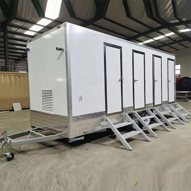 Four deluxe portable toilets