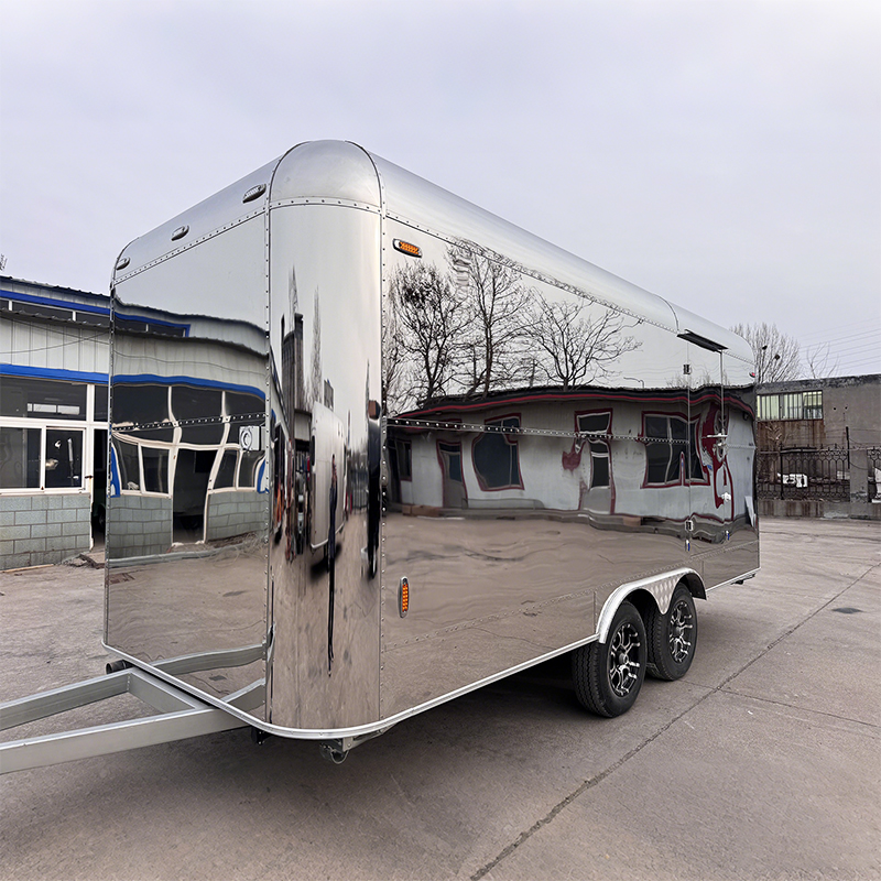 Deluxe stainless steel portable toilet trailer