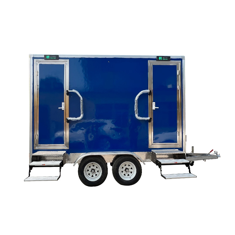 Blue Portable toilet trailer