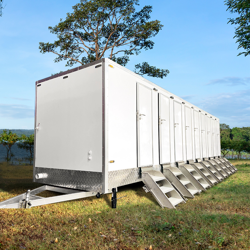 Deluxe portable seven-door toilet