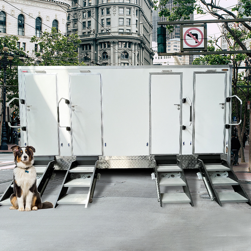 Four deluxe portable toilets
