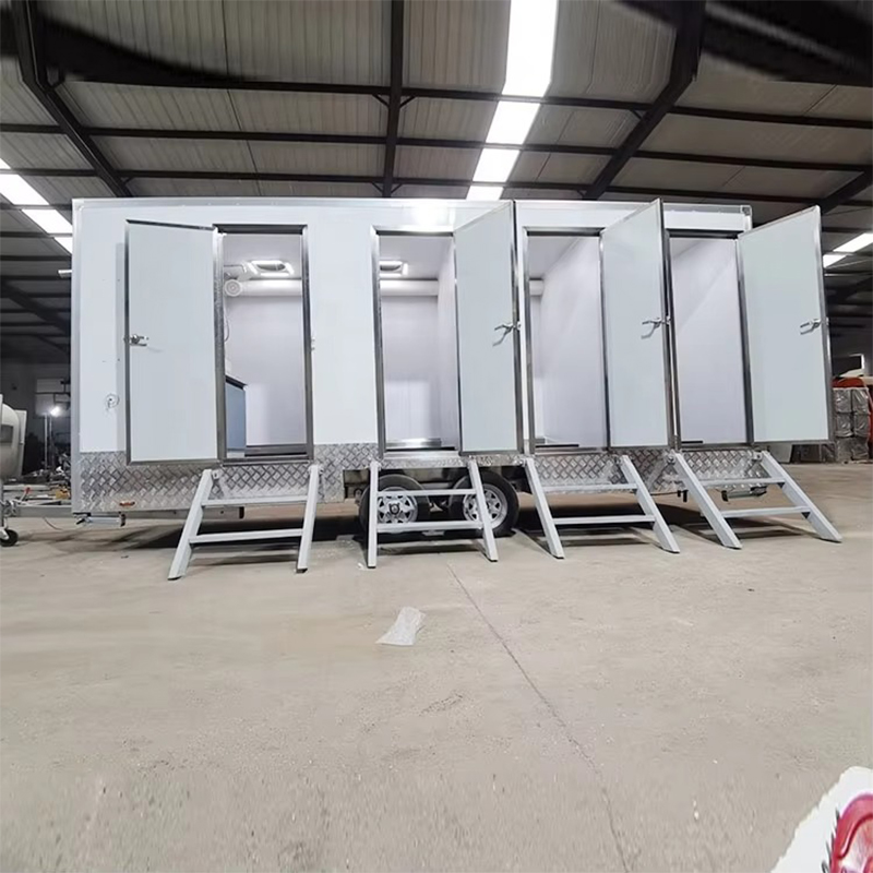 Four deluxe portable toilets