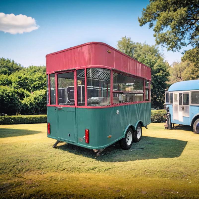 Red Green portable food truck trailer