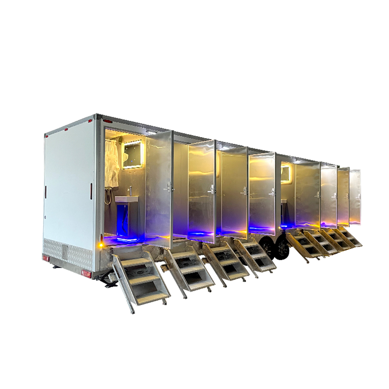 Deluxe portable seven-door toilet