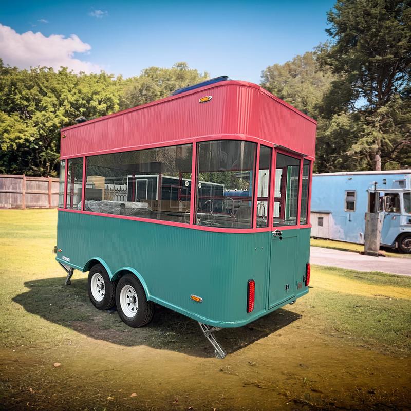 Red Green portable food truck trailer