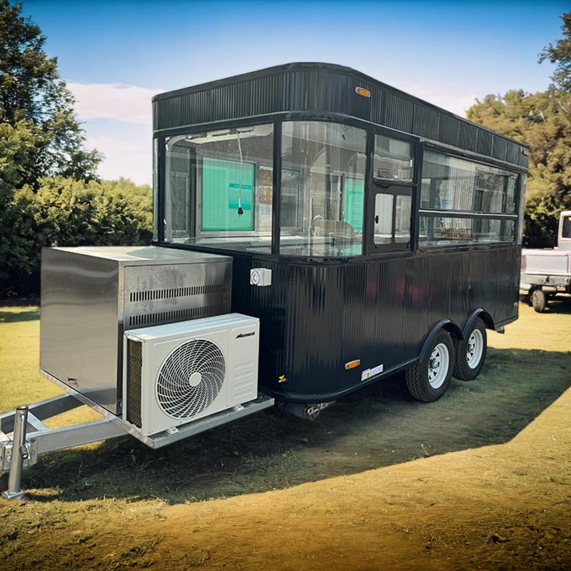Black portable dining car
