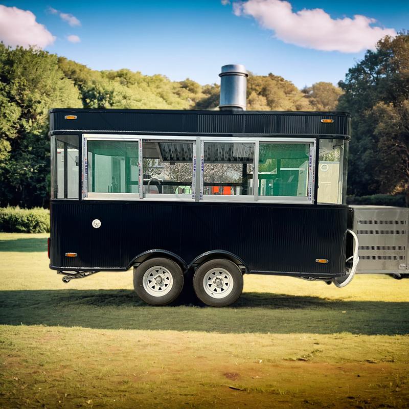 Black portable dining car