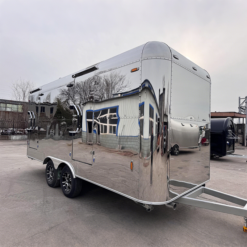 Deluxe stainless steel portable toilet trailer