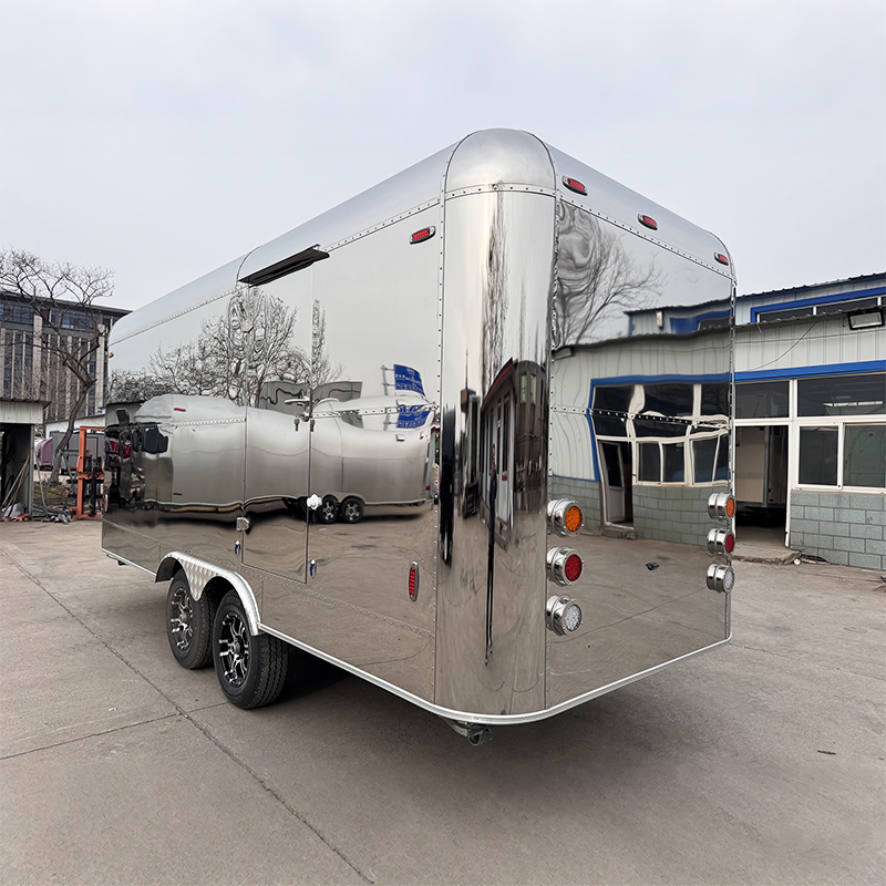 Deluxe stainless steel portable toilet trailer