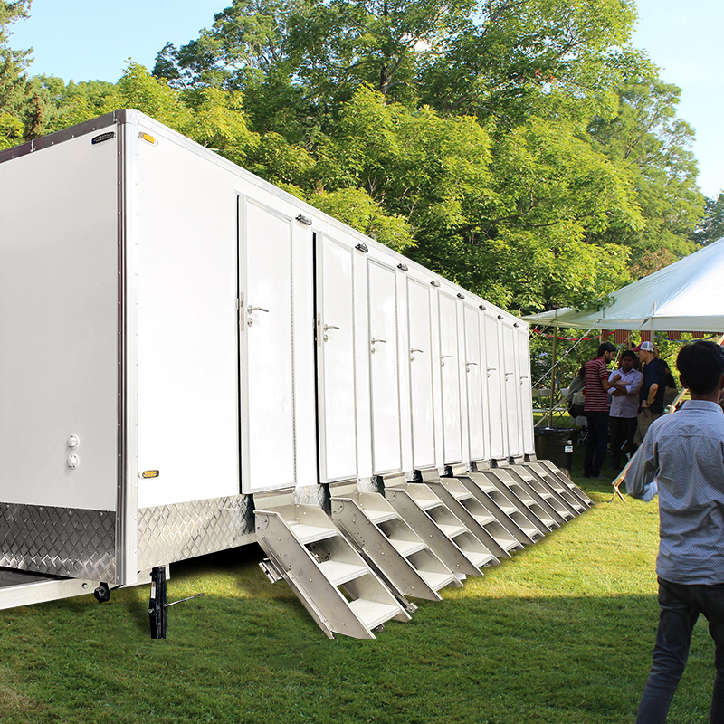 Deluxe portable seven-door toilet