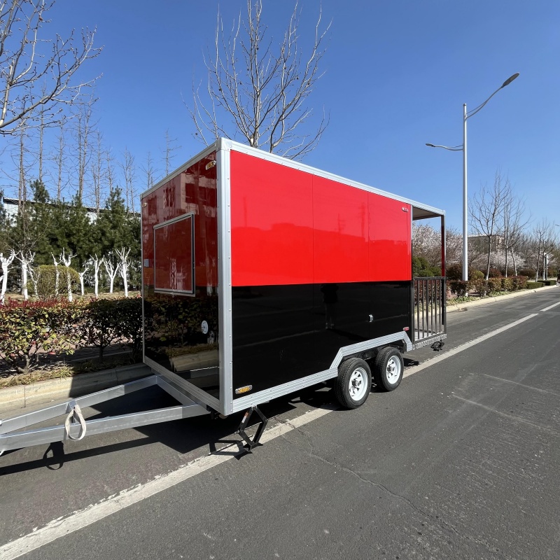 Portable black and red trailer