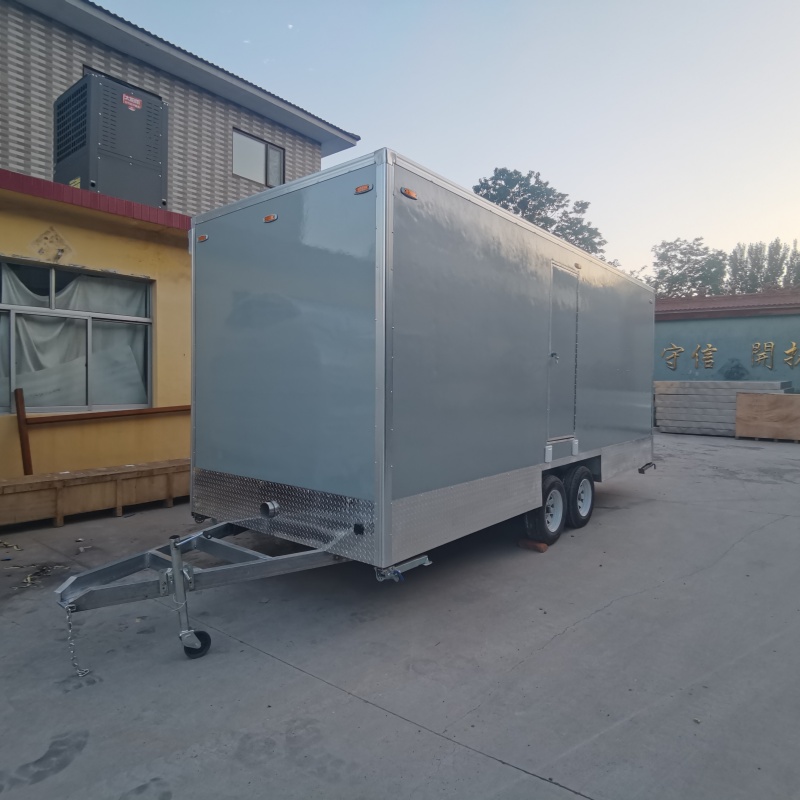 Four grey portable toilets | High appearance and dirt resistance · Easy to move · ready to use immediately after installation