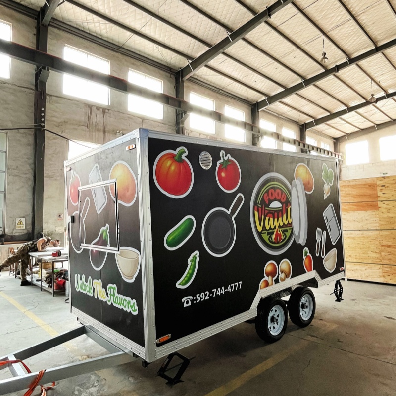 Square shape · Free movement! Square movable food cart | Four-wheel swivel wheels, the stall location can be changed at will
