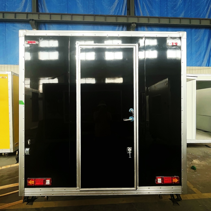 Black portable food truck trailer