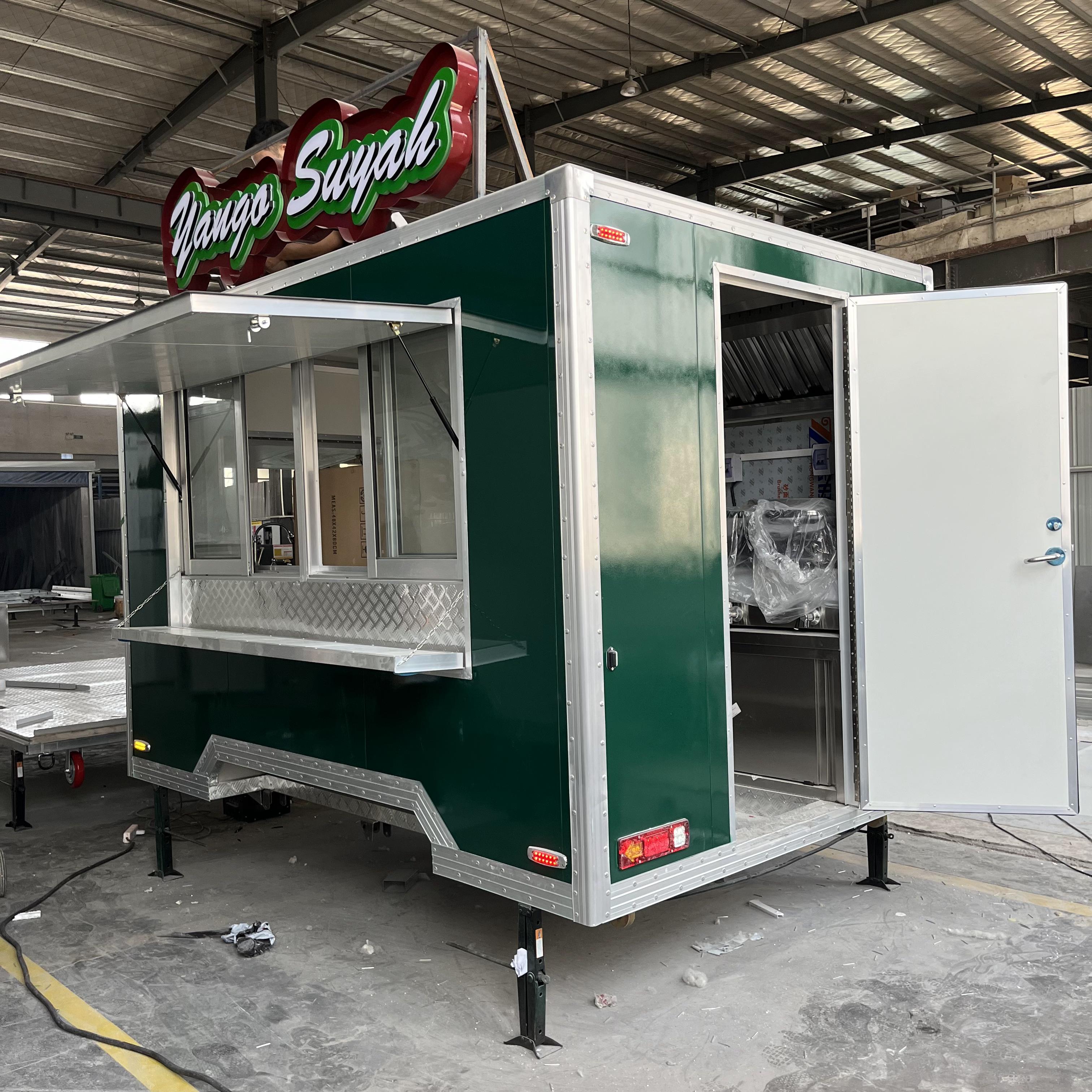 Green portable food truck