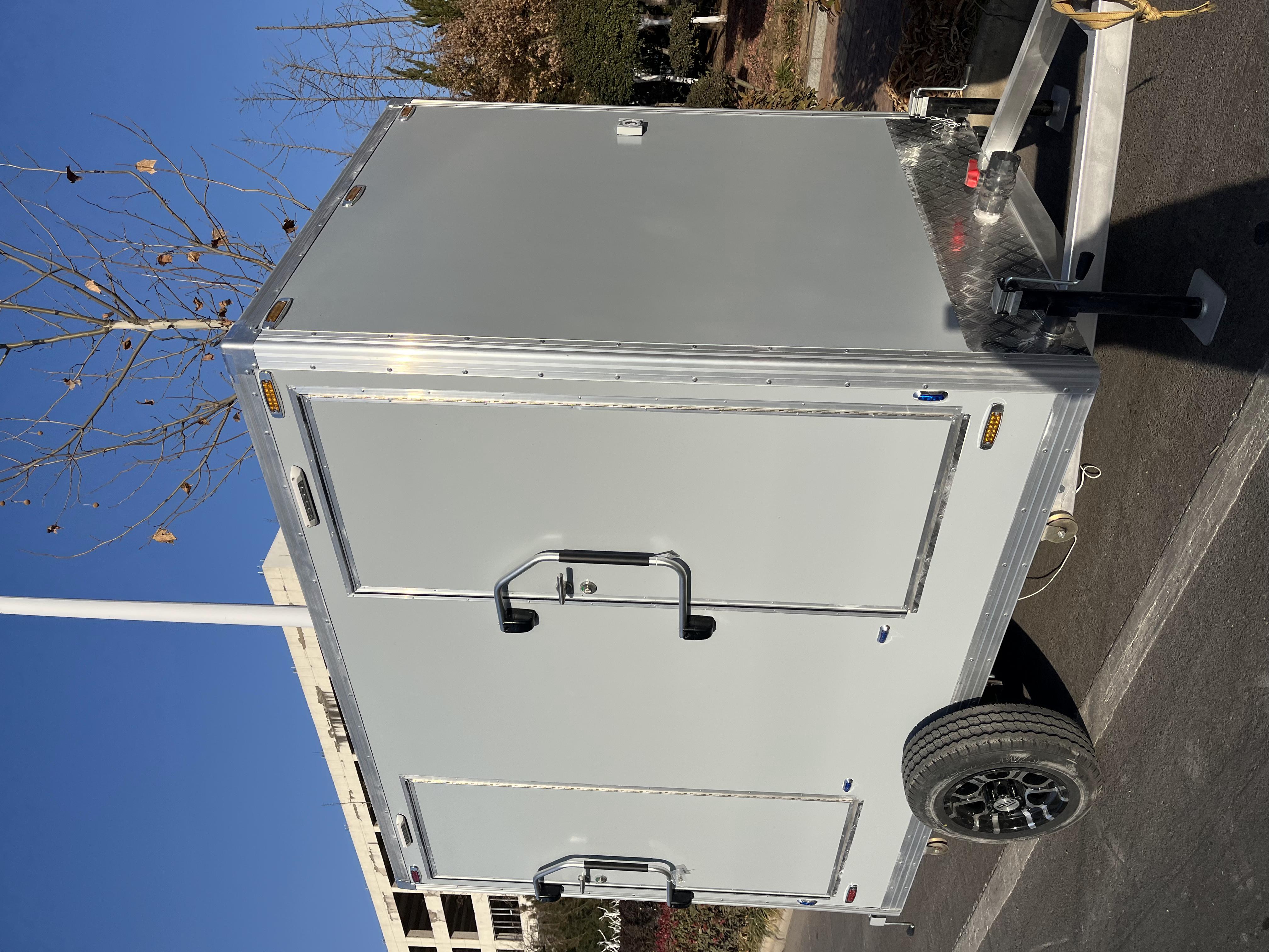 Two-room grey mobile toilet | Modular combination + ventilation system, temporary site toilet solution
