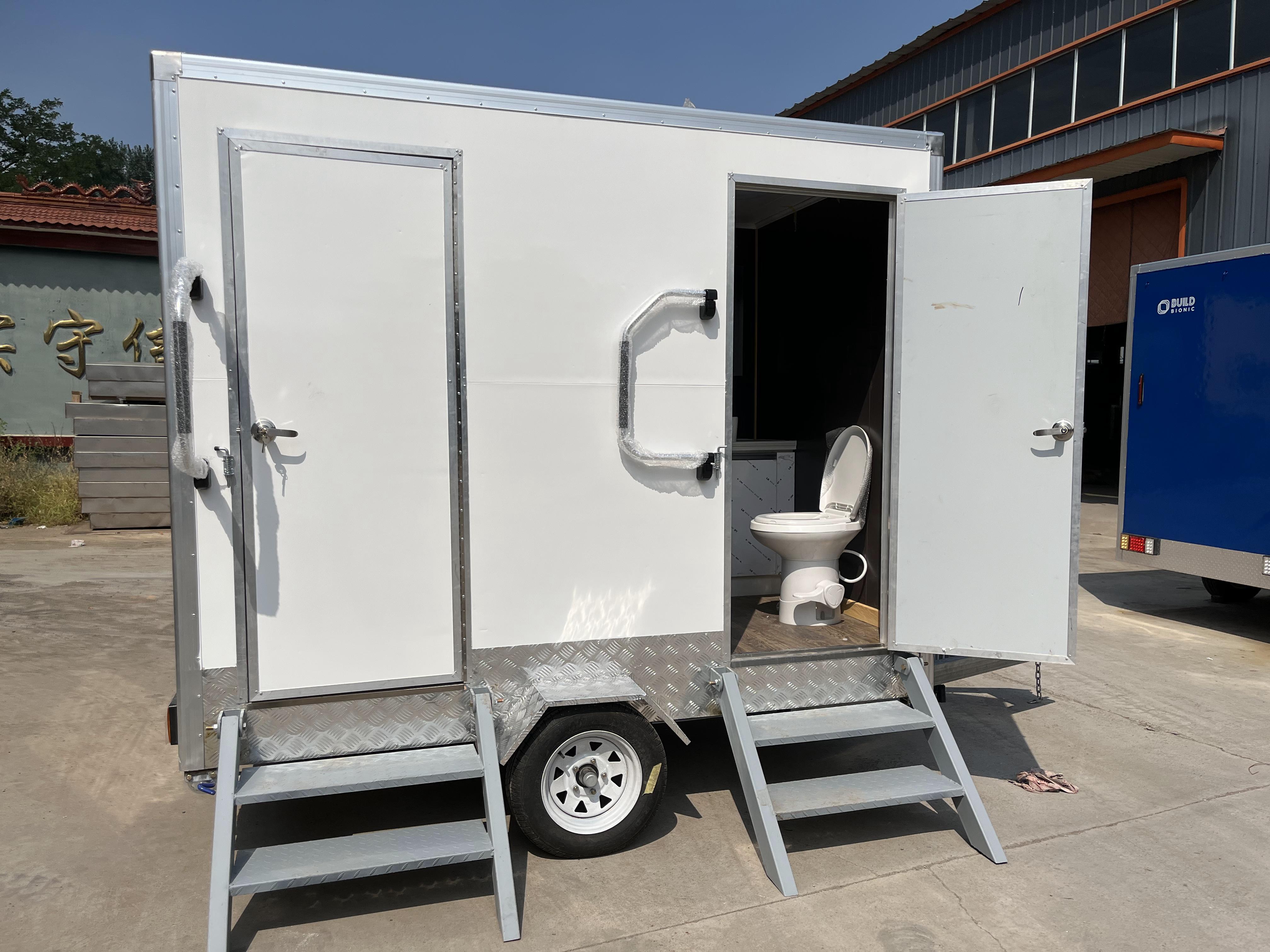 Multi-functional double-door portable toilet trailer, meeting the hygiene needs of different outdoor scenarios
