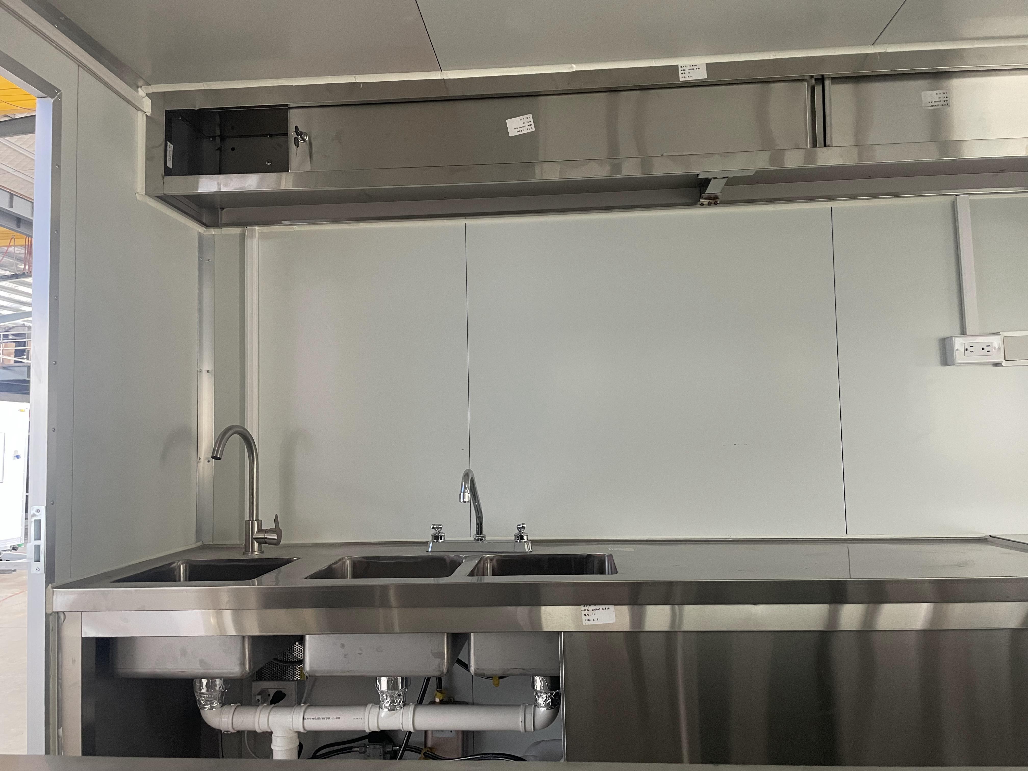 "RISE N DINE" yellow food cart mobile catering operation equipment