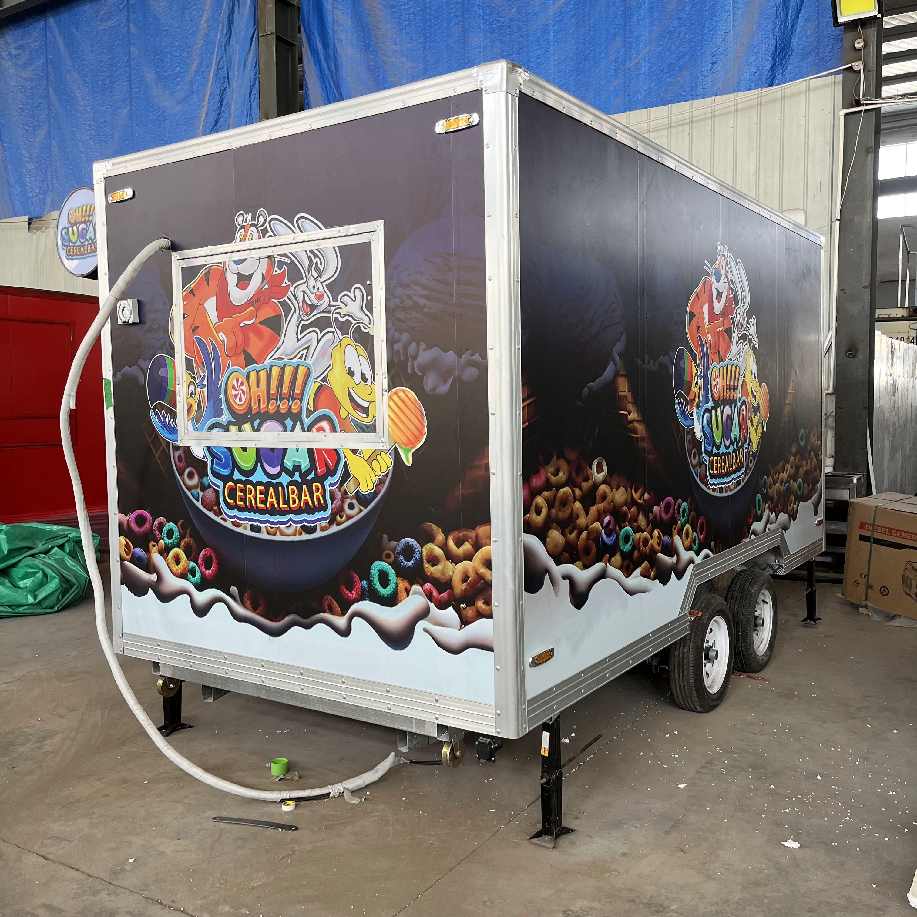 Customized creative theme food truck "OH!!" "SUGAR CEREAL BAR" Mobile food vending cart