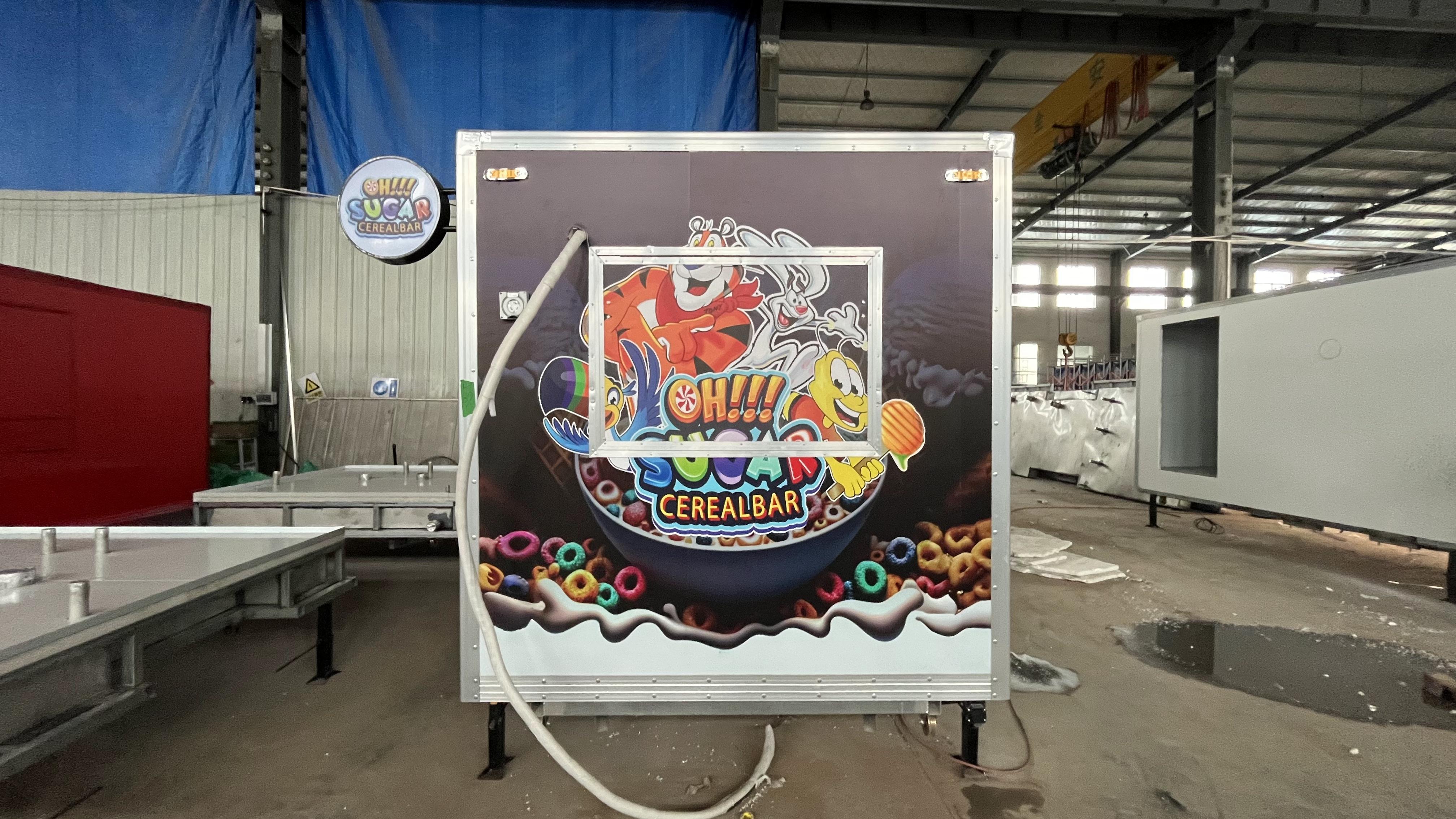 Customized creative theme food truck "OH!!" "SUGAR CEREAL BAR" Mobile food vending cart