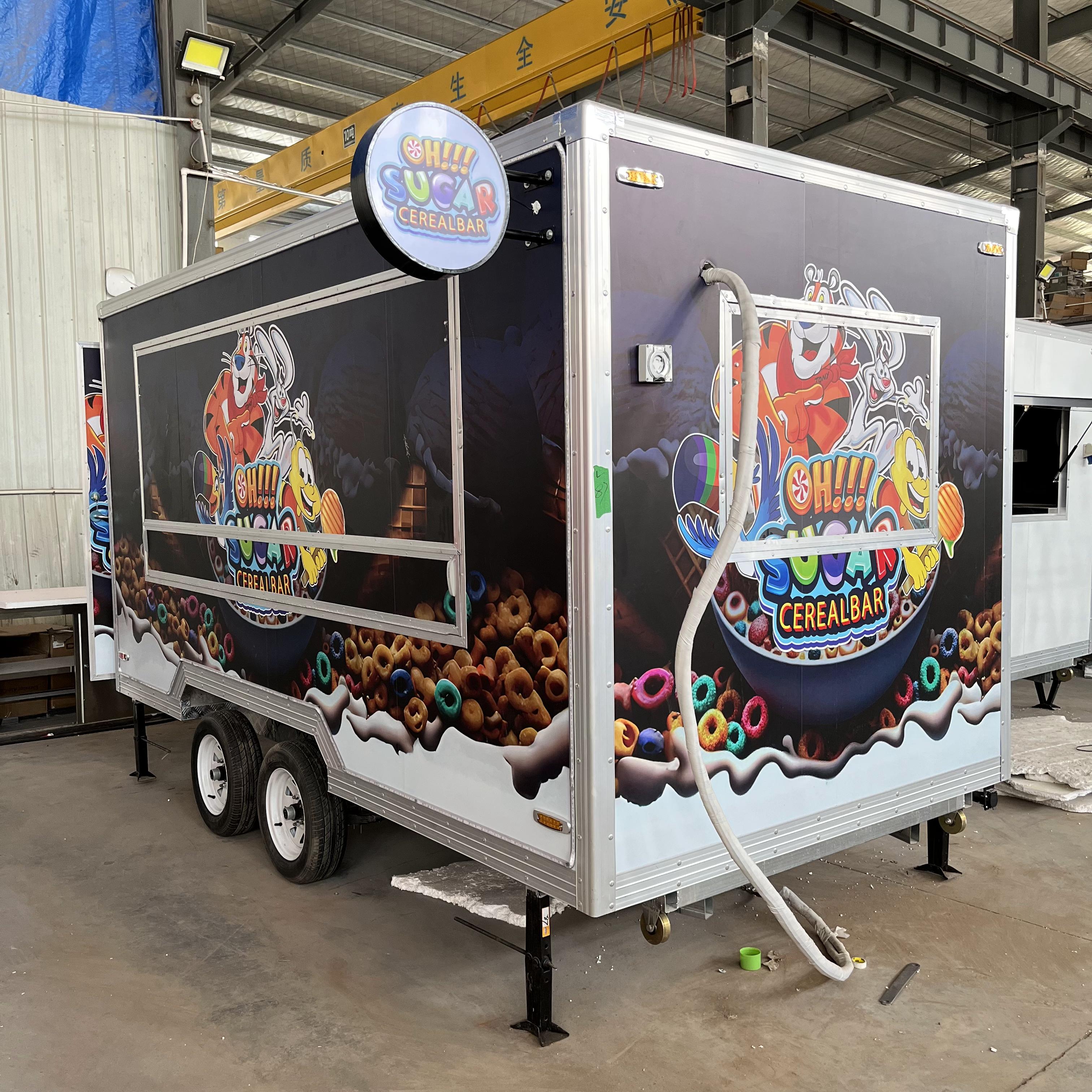 Customized creative theme food truck "OH!!" "SUGAR CEREAL BAR" Mobile food vending cart
