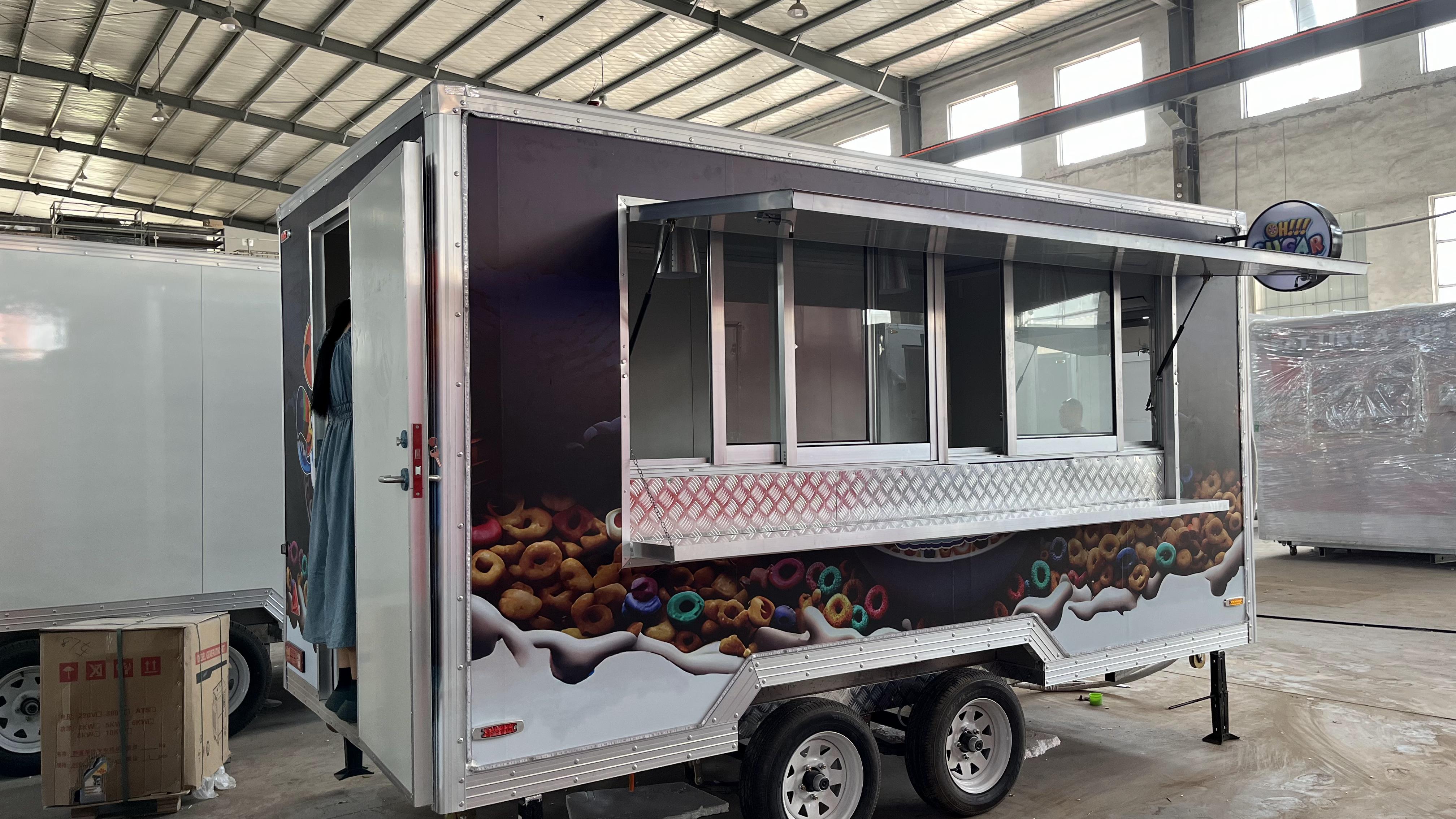 Customized creative theme food truck "OH!!" "SUGAR CEREAL BAR" Mobile food vending cart