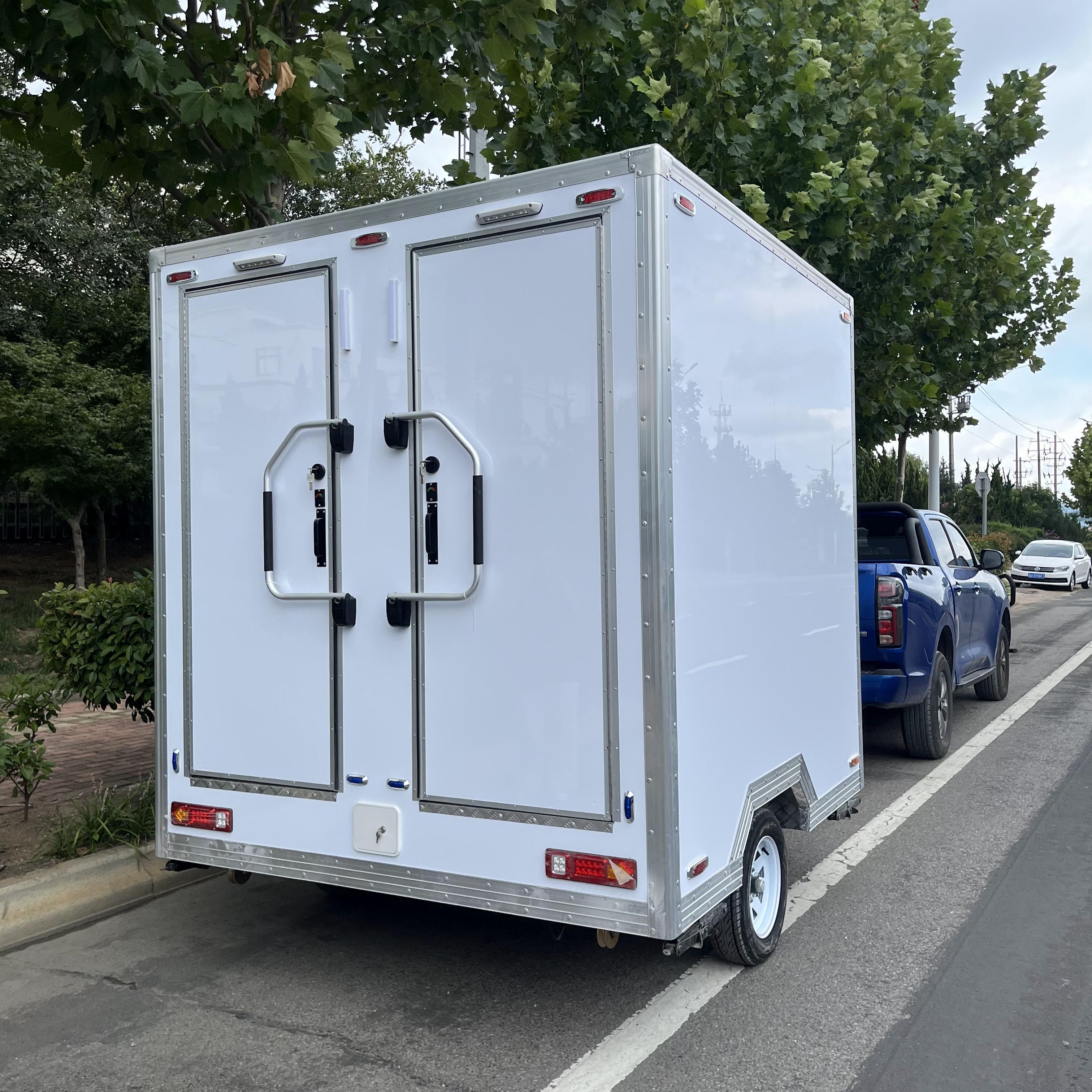 Double-door trailer mobile toilet, outdoor practical bathroom
