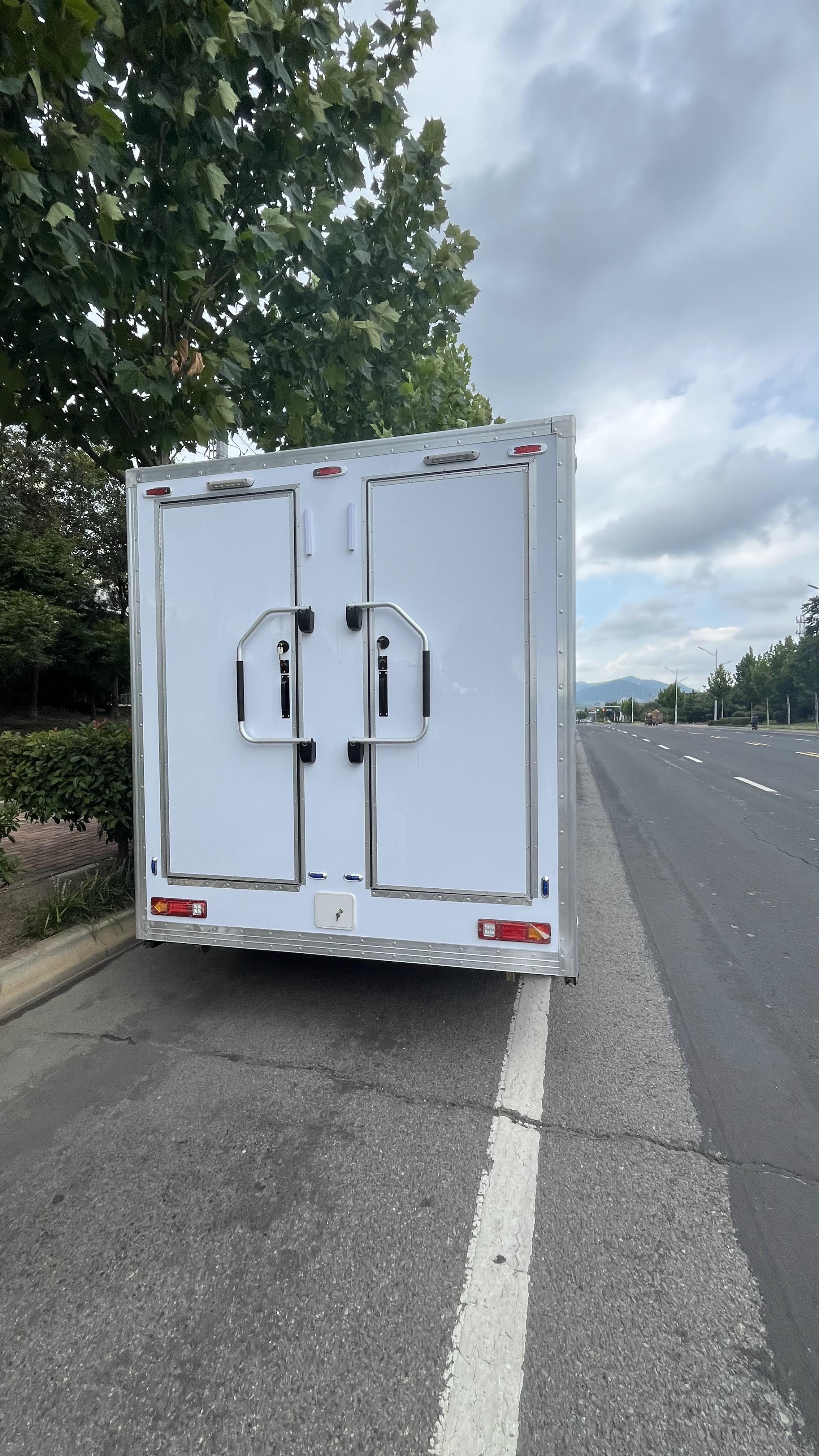 Double-door trailer mobile toilet, outdoor practical bathroom