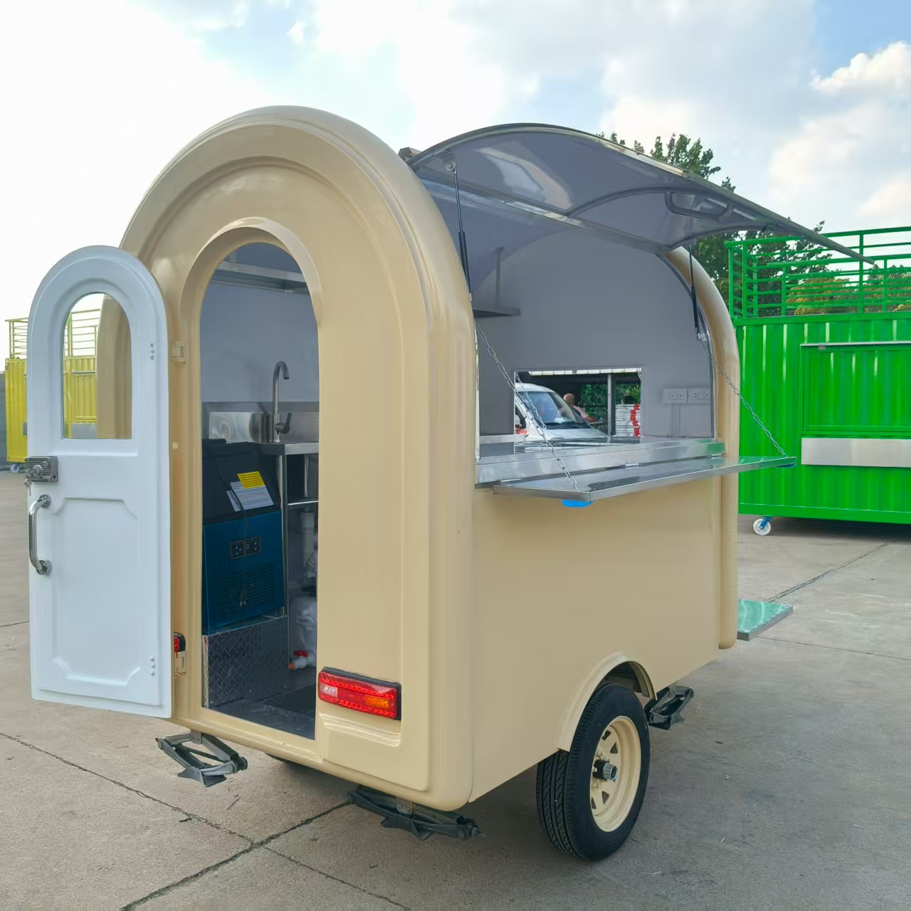 Multi-functional mobile snack cart, mobile food vending cart, convenient food truck
