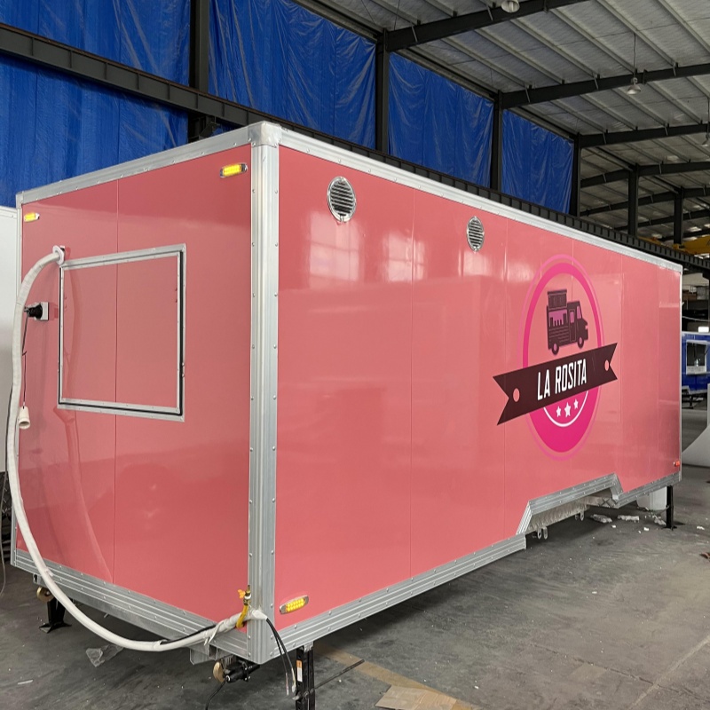 The fashionable pink mobile food truck boosts food business