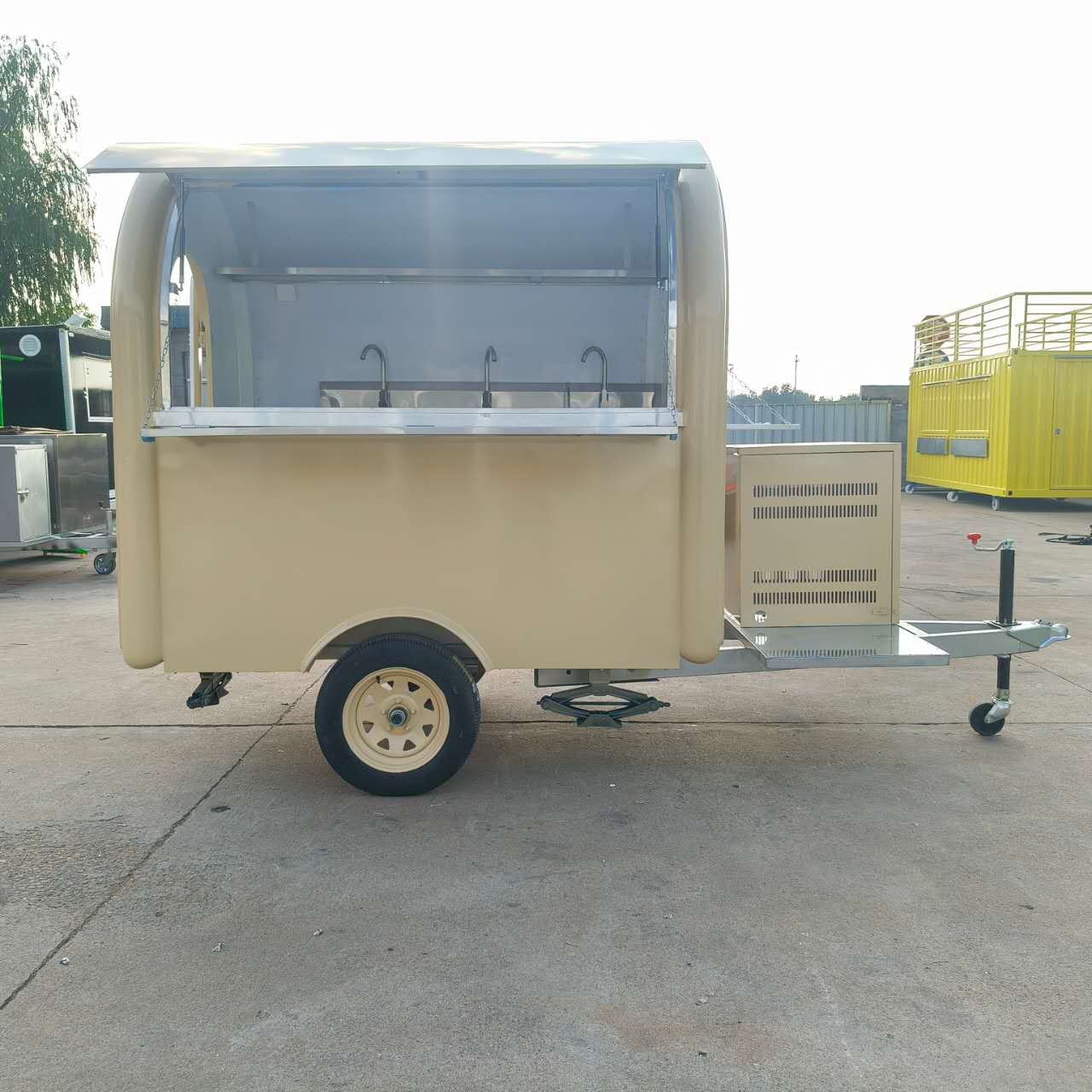 Multi-functional mobile snack cart, mobile food vending cart, convenient food truck