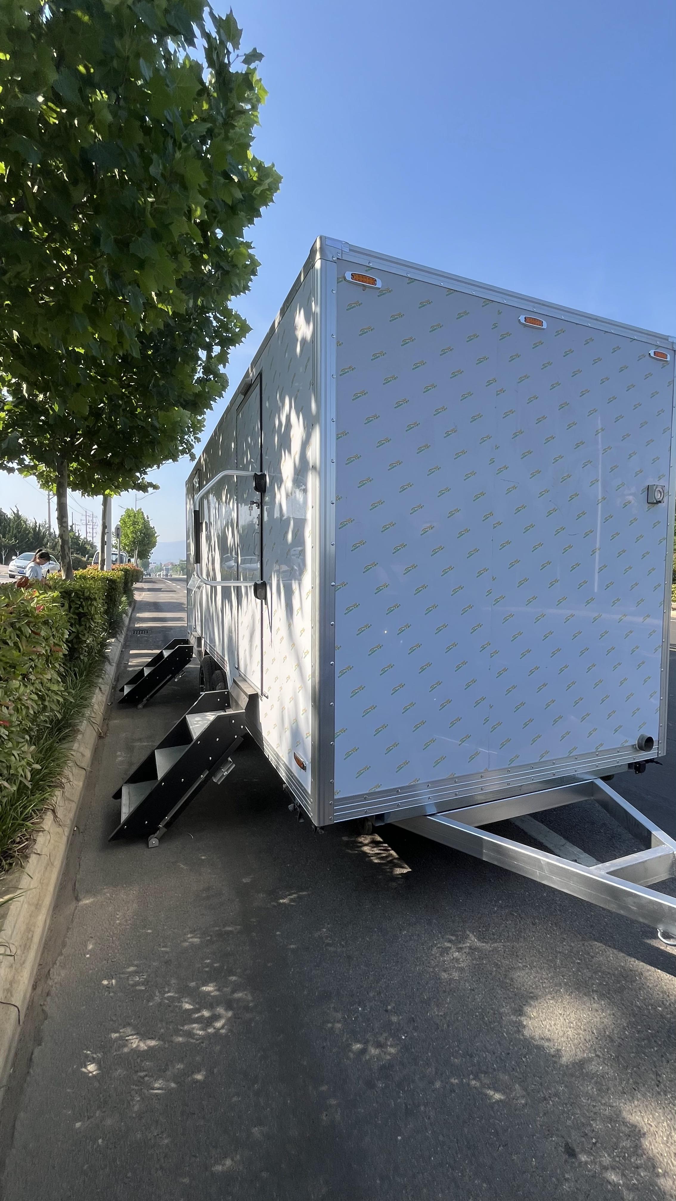 Portable two-seat white eco-friendly toilet