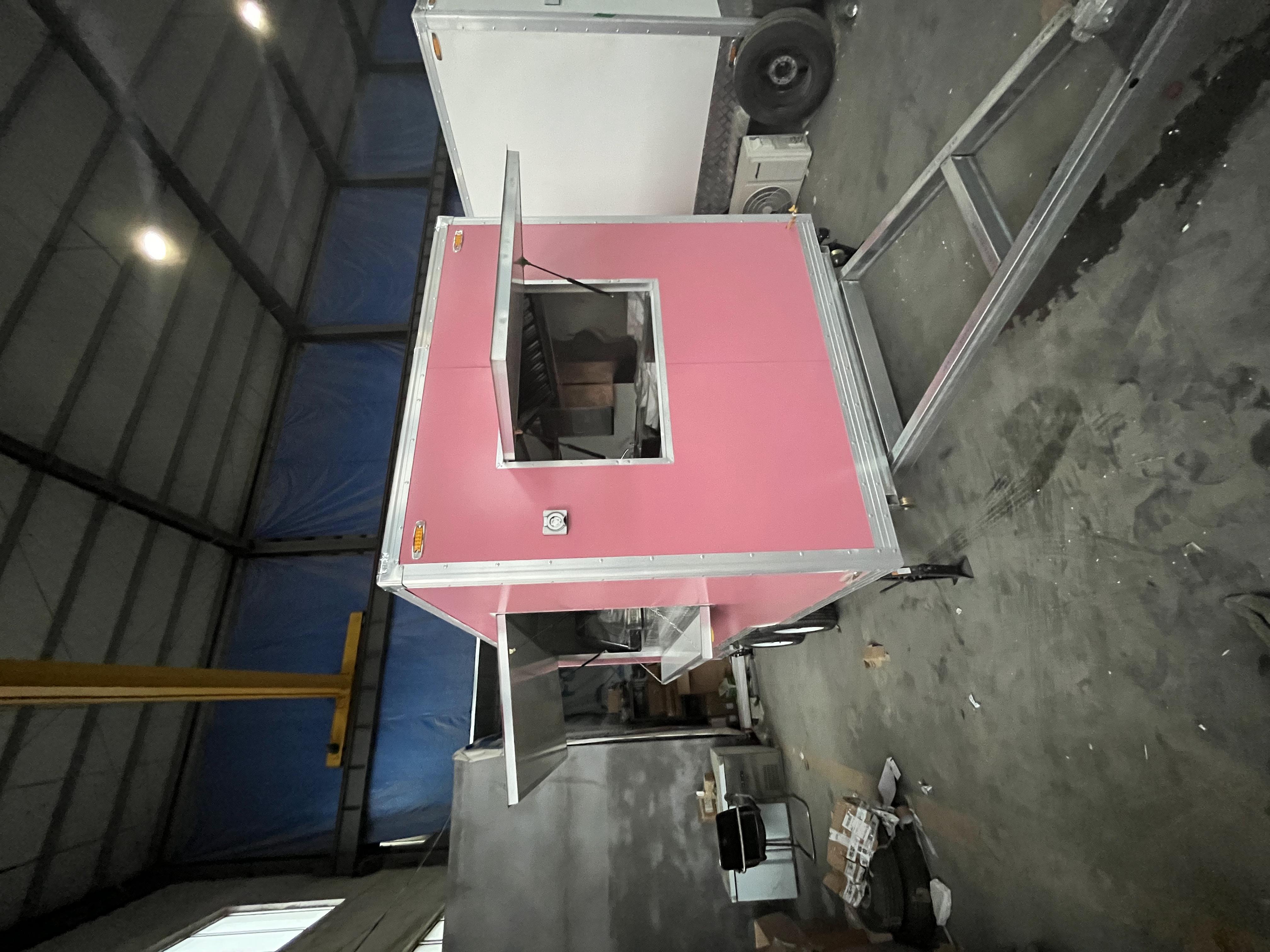 Pink multi-functional mobile food truck, a great helper for starting a business and setting up a stall