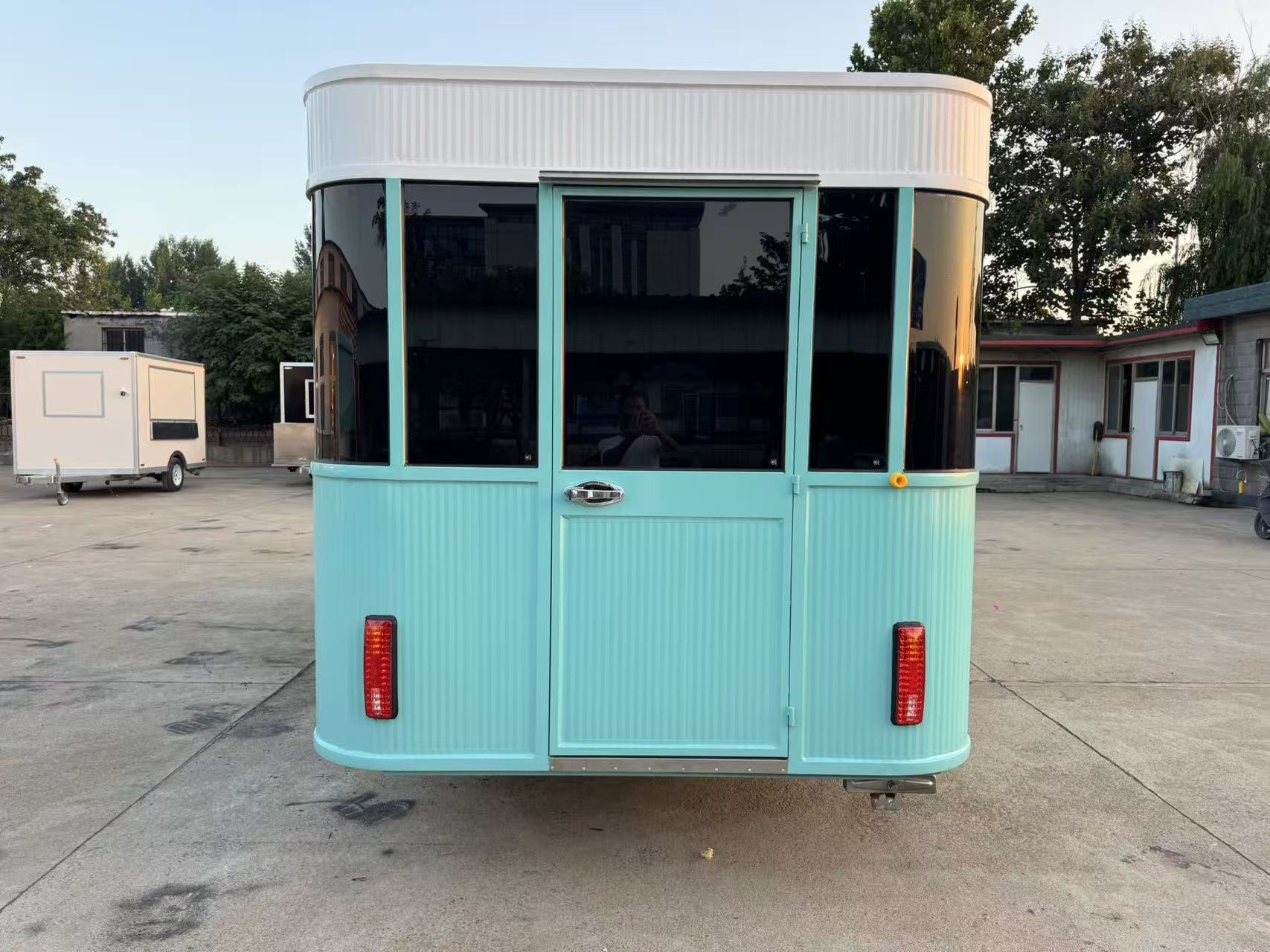 Fresh mint green mobile food truck, a multi-functional mobile food vending vehicle