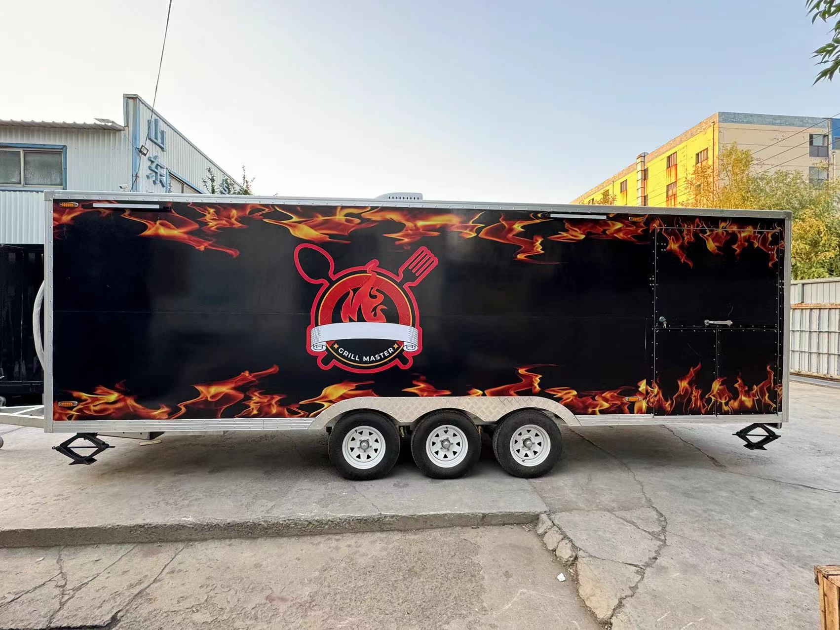 Personalized flame-painted mobile food truck, a mobile food truck for entrepreneurship