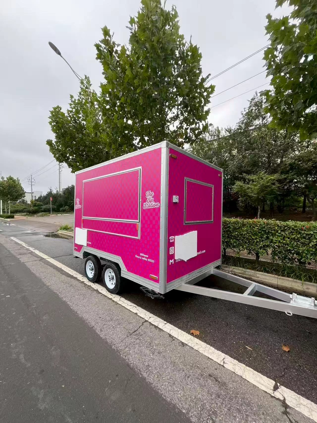 Bright pink! "The Sip Station" multi-functional mobile food truck