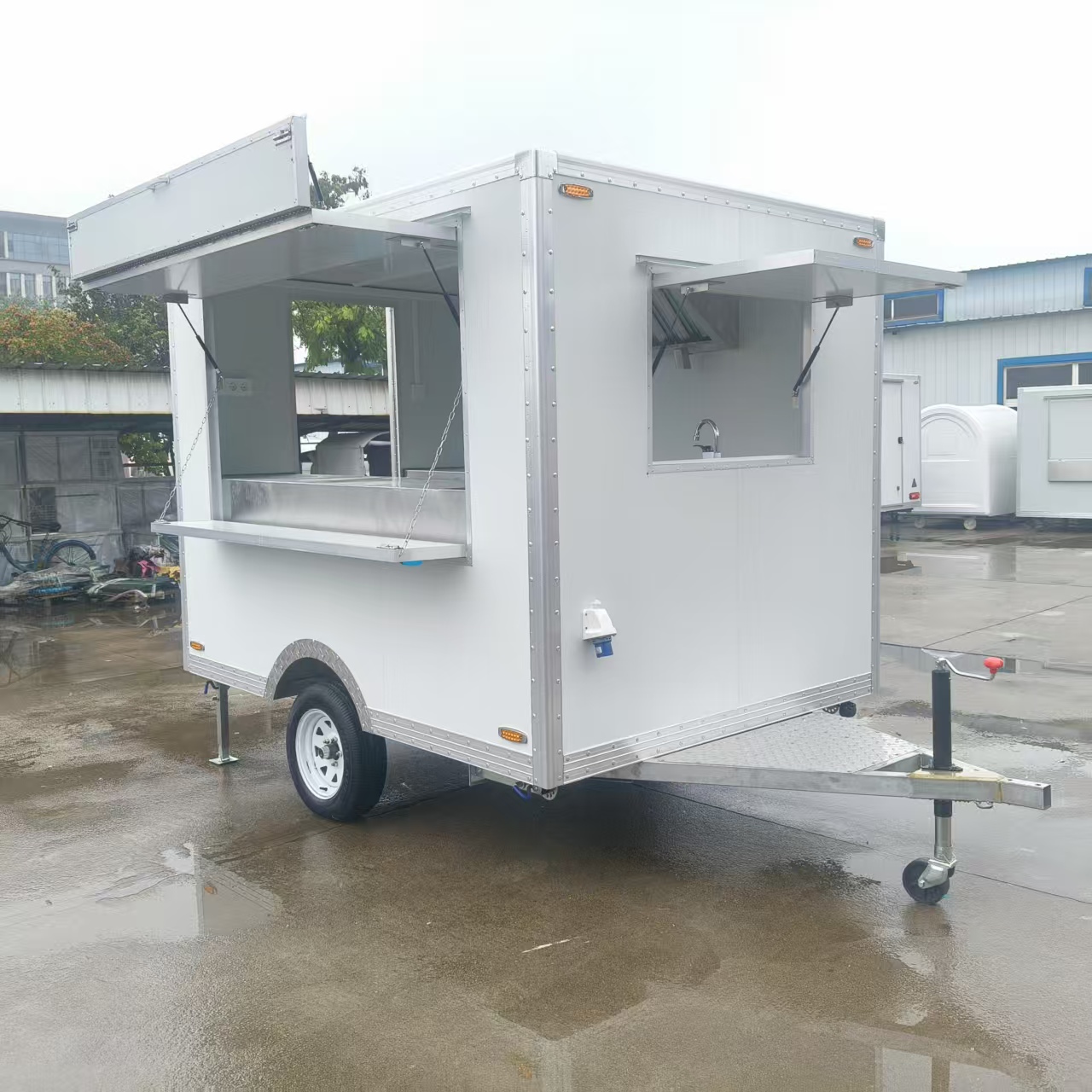 Outdoor mobile snack cart, portable food cart, multi-functional food vending cart