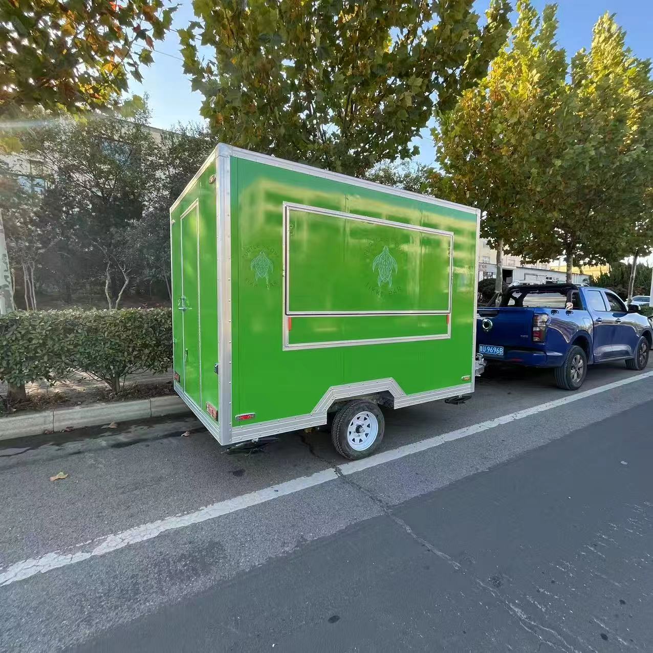 Turtle’s Cove Green Mobile Food Trailer - Customizable Taco/Beverage Cart for Street Food Ventures