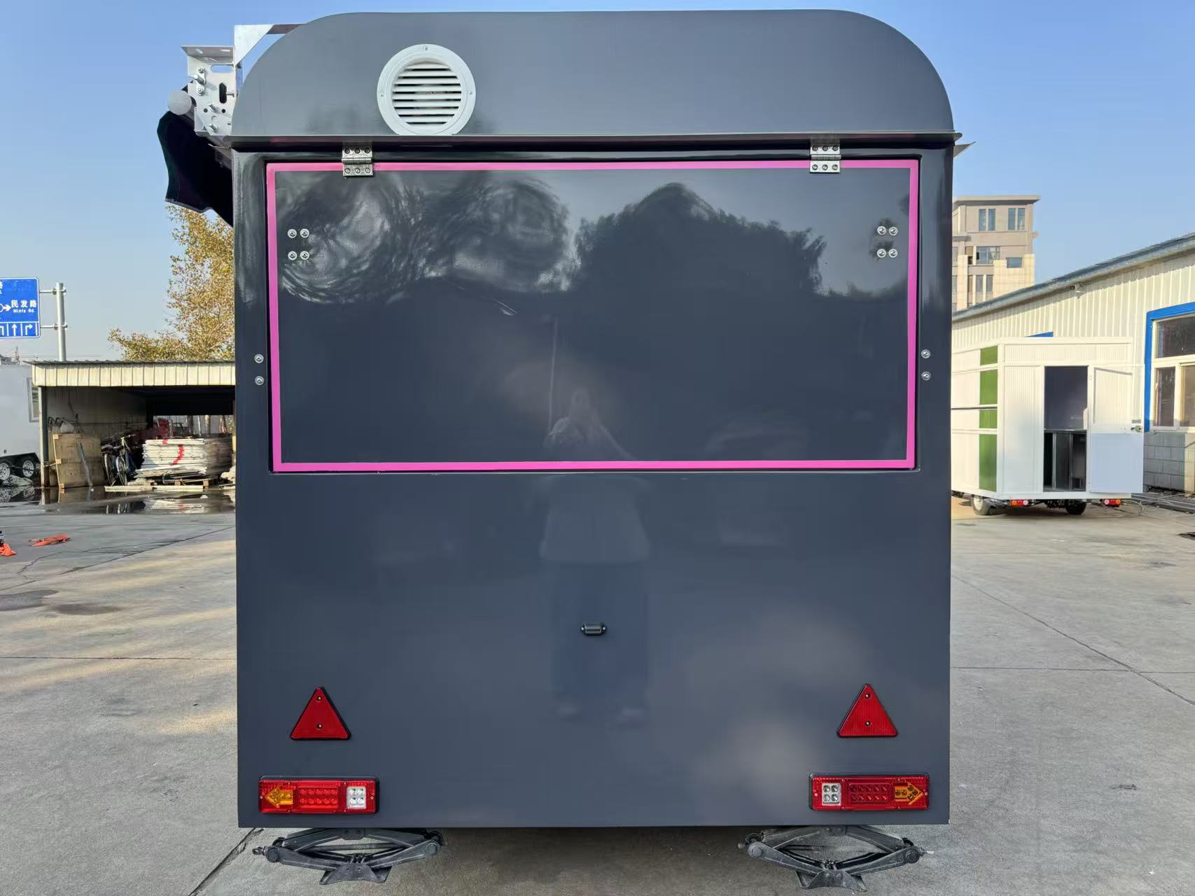 Eye-Catching Pink & Black Food Van - Fully Equipped Mobile Kitchen for Desserts, Snacks & Drinks