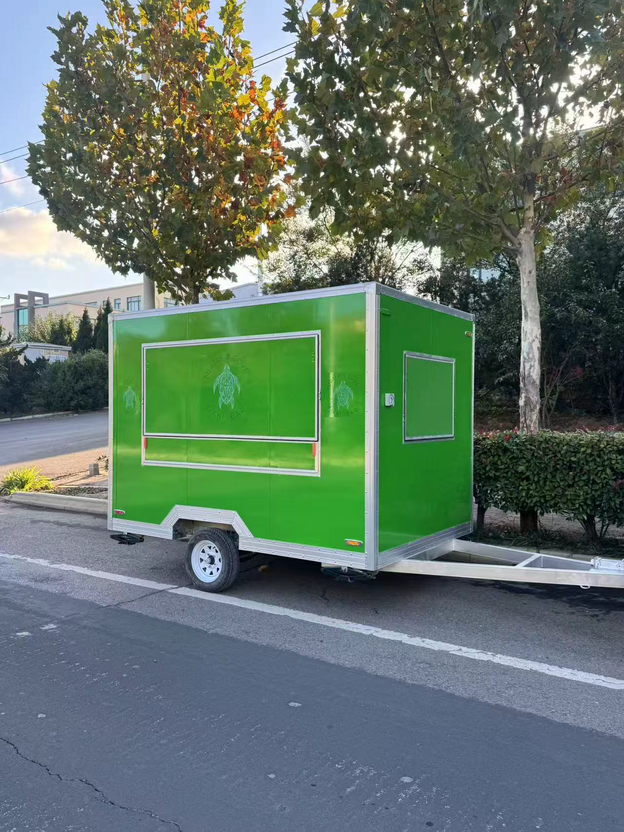 Turtle’s Cove Green Mobile Food Trailer - Customizable Taco/Beverage Cart for Street Food Ventures