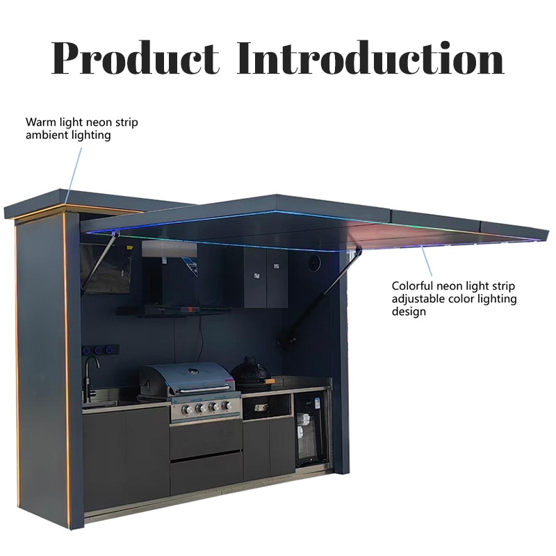 The king of outdoor cooking! Integrated smart barbecue kitchen, one-stop for barbecue, refrigeration and water purification