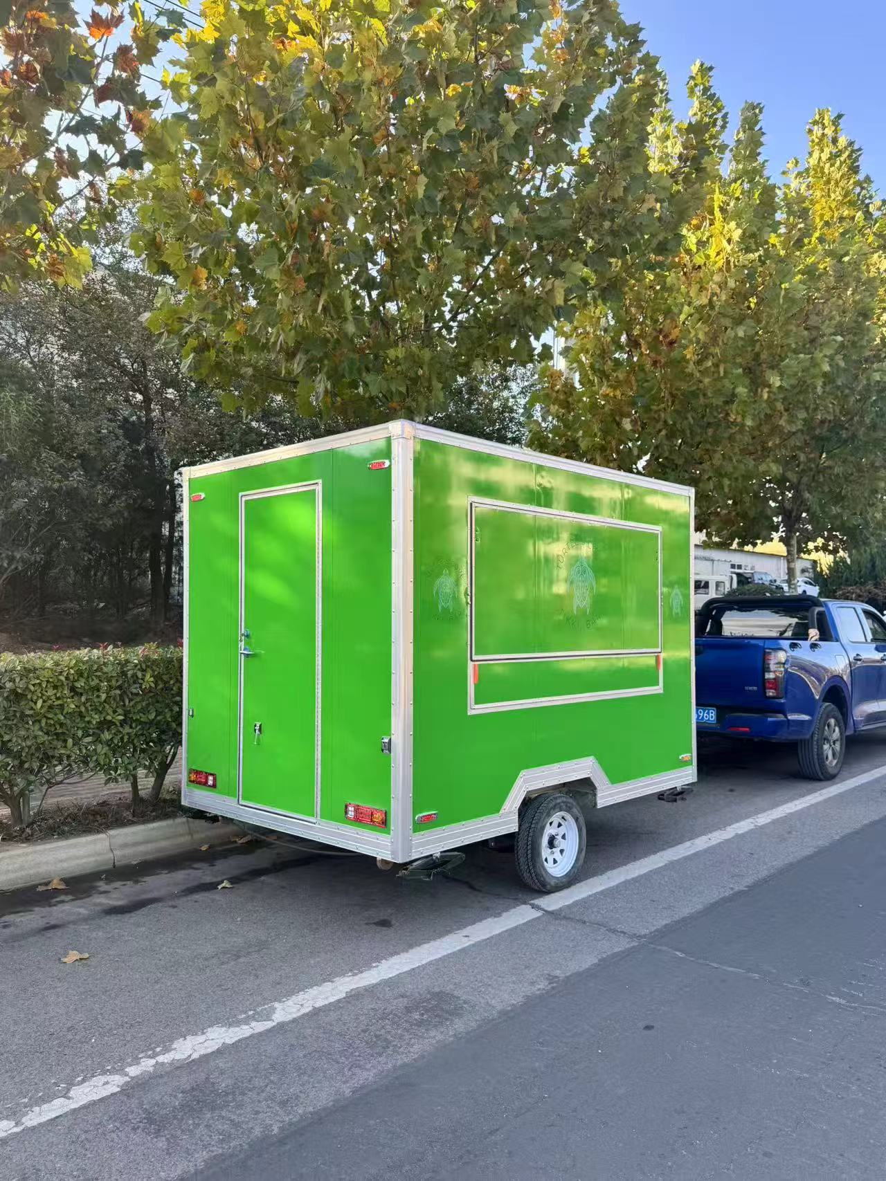 Turtle’s Cove Green Mobile Food Trailer - Customizable Taco/Beverage Cart for Street Food Ventures