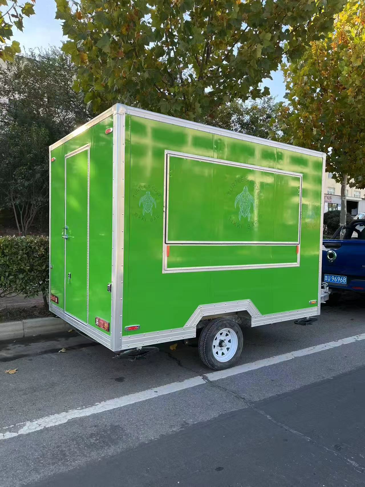Turtle’s Cove Green Mobile Food Trailer - Customizable Taco/Beverage Cart for Street Food Ventures