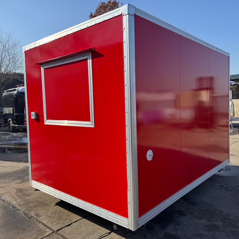 Red mobile kiosk outdoor market snack and milk tea kiosk