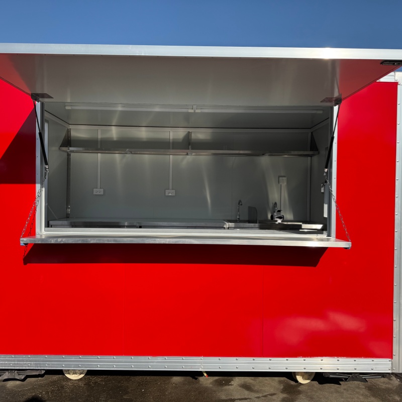 Red mobile kiosk outdoor market snack and milk tea kiosk