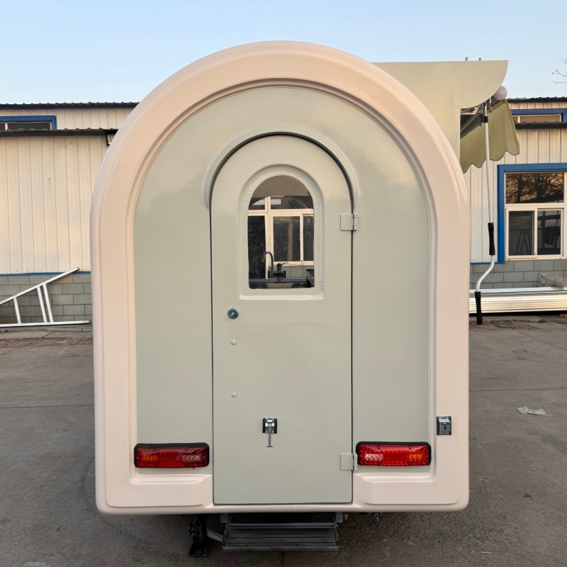 Ins-style cute trailer food cart, single-person light food and tea stand cart, portable mobile commercial vending cart