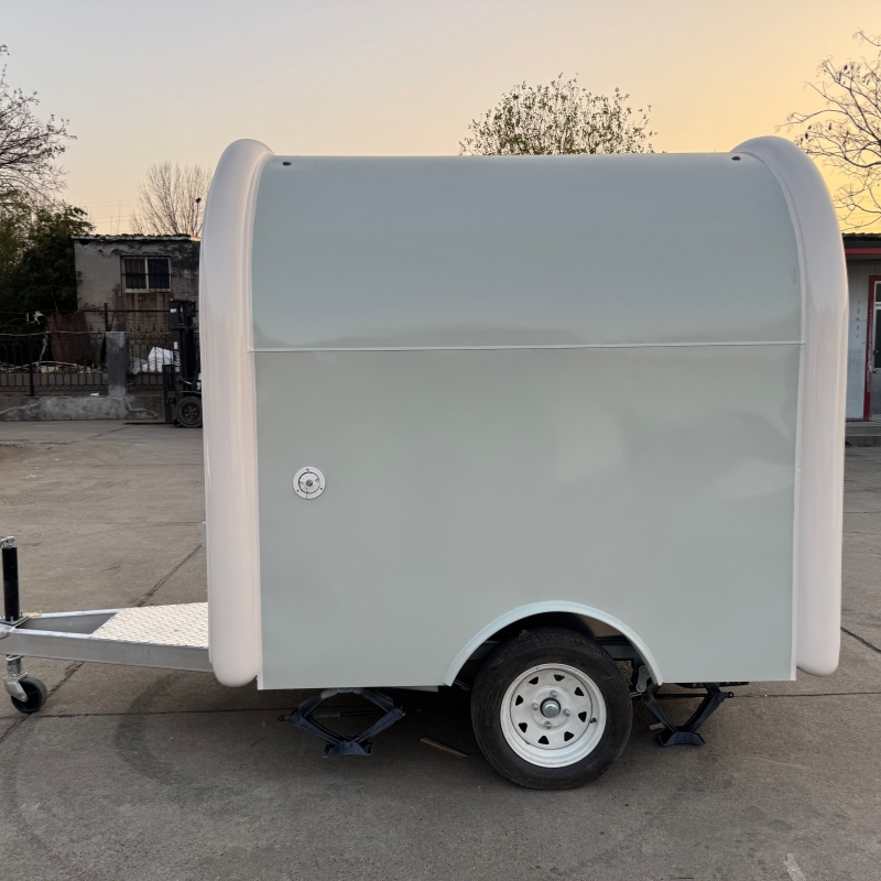 Ins-style cute trailer food cart, single-person light food and tea stand cart, portable mobile commercial vending cart